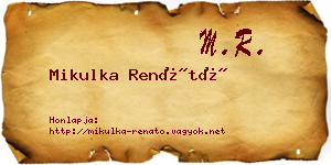 Mikulka Renátó névjegykártya